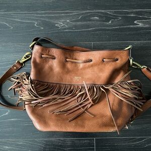 Fossil Bag - brown leather with tassels